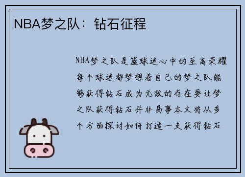 NBA梦之队：钻石征程